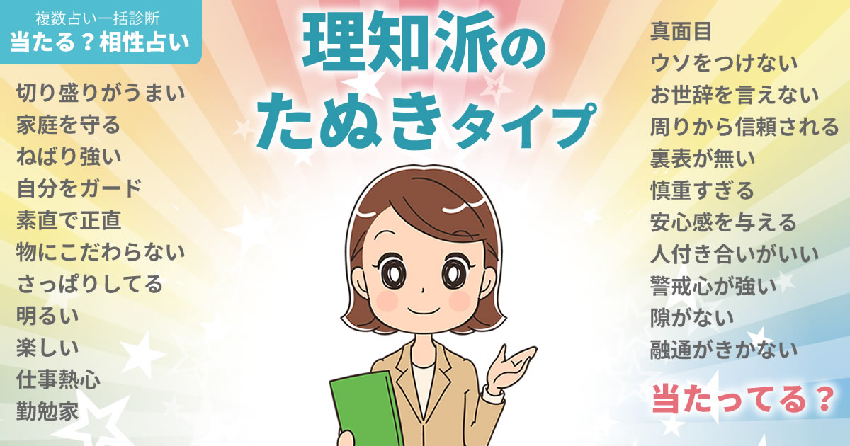 サクラさんの占いまとめ 理知派のたぬきタイプ