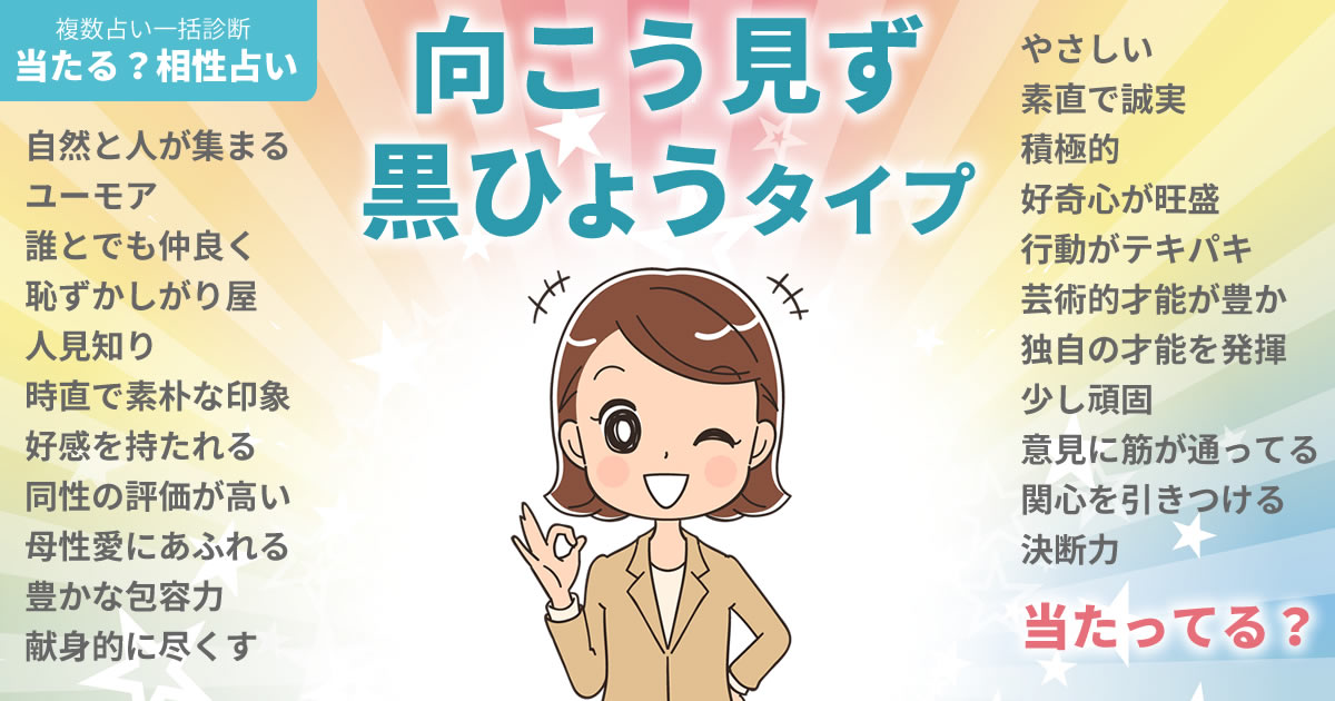 佐藤優樹さんの占いまとめ 向こう見ず黒ひょうタイプ