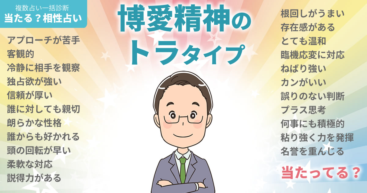 ヨウォンさんの占いまとめ 博愛精神のトラタイプ