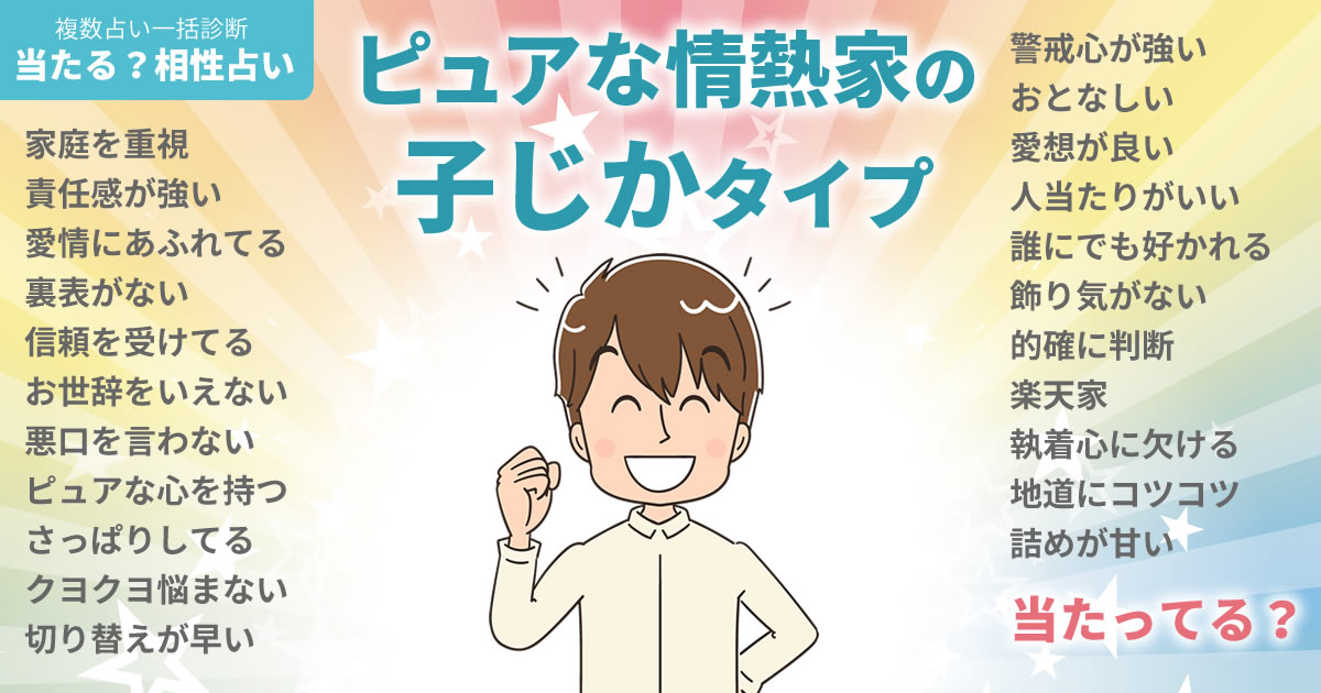 オム・ギジュンさんの占いまとめ ピュアな情熱家の子じかタイプ