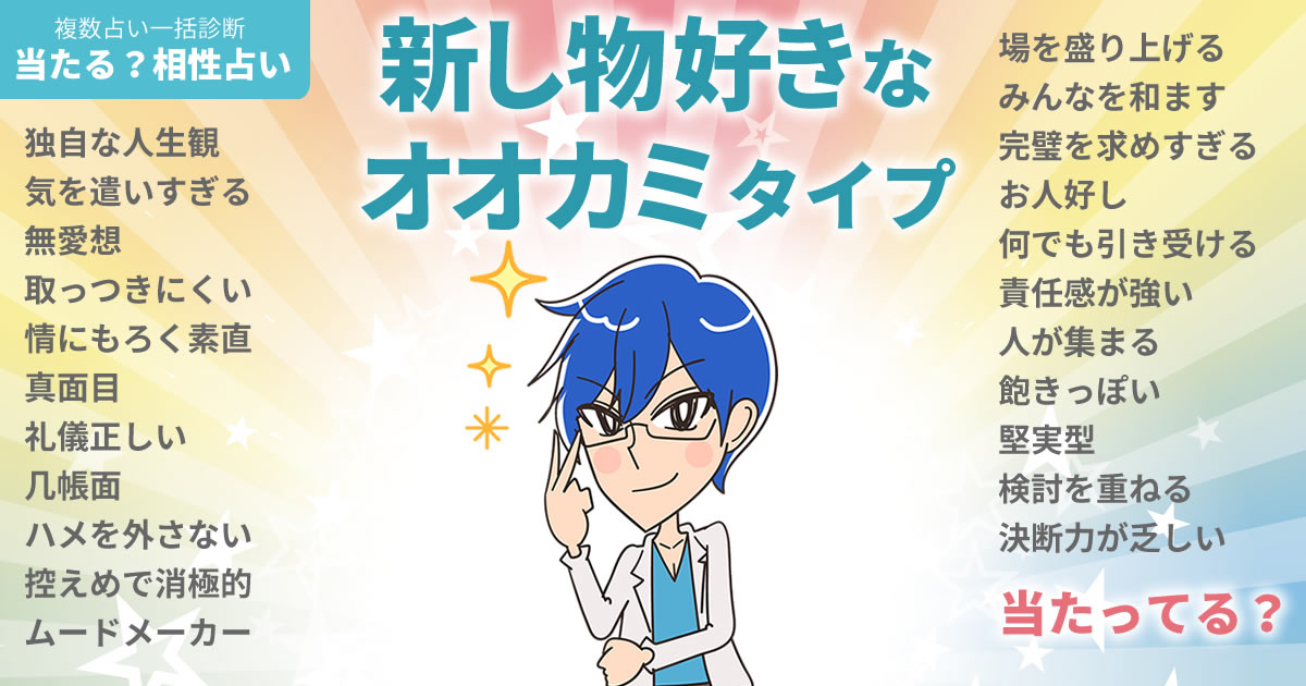 イム・ヒョンシクさんの占いまとめ 新し物好きなオオカミタイプ